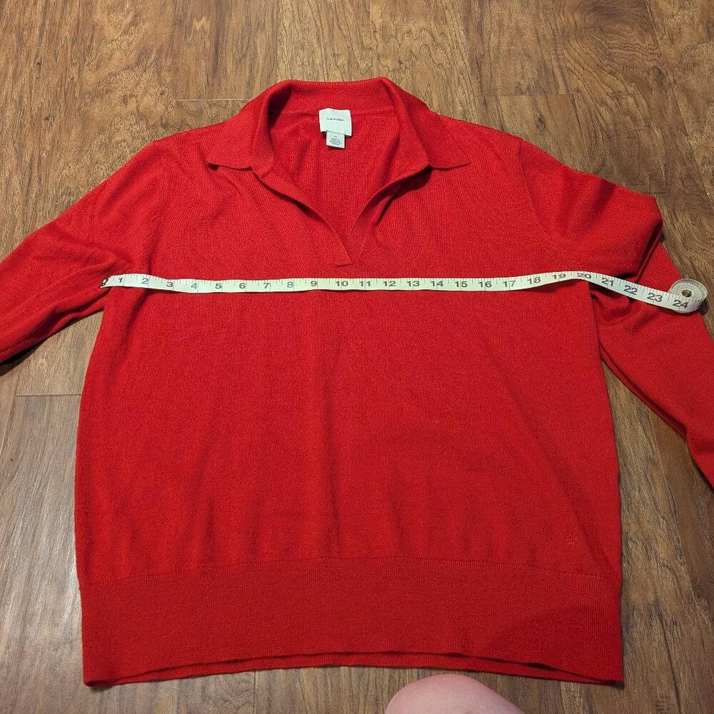 2024 Calvin Klein Red Polo Women's Poly/wool blend
